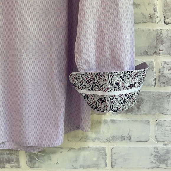 Rosso Milano Italy Men’s Dress Shirt Purple L 16.5 L/S Reversible Cuff Button Up - Picture 8 of 9